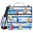 thumbnail image 1 of FORMRS Zipper Binder with Shoulder Strap 2-inch Ring 500 Sheet Capacity File Bag, Orange Sailboats, 1 of 5