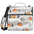 thumbnail image 1 of FORMRS Zipper Binder with Shoulder Strap 2-inch Ring 500 Sheet Capacity File Bag, Orange Snow Houses, 1 of 5