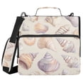 thumbnail image 1 of FORMRS Zipper Binder with Shoulder Strap 2-inch Ring 500 Sheet Capacity File Bag, Orange Watercolor Seashells, 1 of 5
