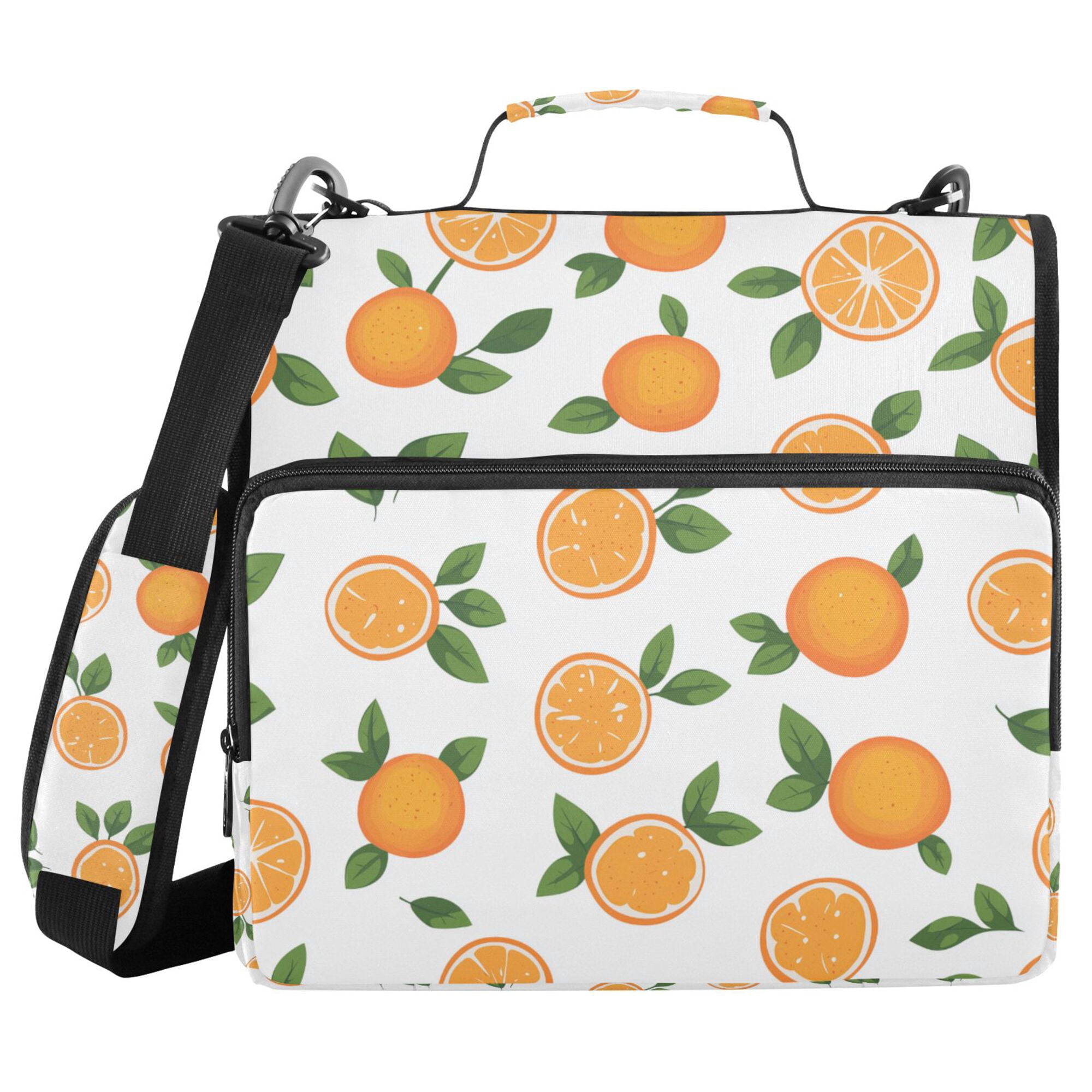 FORMRS Zipper Binder with Shoulder Strap 2-inch Ring 500 Sheet Capacity File Bag, Orange