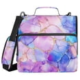 thumbnail image 1 of FORMRS Zipper Binder with Shoulder Strap 2-inch Ring 500 Sheet Capacity File Bag, Pastel Pink Marble Pattern, 1 of 5