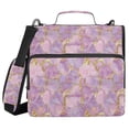 thumbnail image 1 of FORMRS Zipper Binder with Shoulder Strap 2-inch Ring 500 Sheet Capacity File Bag, Pastel Pink Marble Pattern, 1 of 5