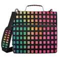 thumbnail image 1 of FORMRS Zipper Binder with Shoulder Strap 2-inch Ring 500 Sheet Capacity File Bag, Pink Block Pattern, 1 of 5