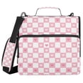 thumbnail image 1 of FORMRS Zipper Binder with Shoulder Strap 2-inch Ring 500 Sheet Capacity File Bag, Pink Checkered Heart, 1 of 5