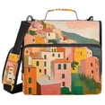 thumbnail image 1 of FORMRS Zipper Binder with Shoulder Strap 2-inch Ring 500 Sheet Capacity File Bag, Pink Cityscape Painting, 1 of 5