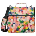 thumbnail image 1 of FORMRS Zipper Binder with Shoulder Strap 2-inch Ring 500 Sheet Capacity File Bag, Pink Colorful Circles, 1 of 5