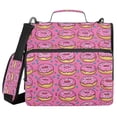 thumbnail image 1 of FORMRS Zipper Binder with Shoulder Strap 2-inch Ring 500 Sheet Capacity File Bag, Pink Doughnuts, 1 of 5