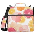 thumbnail image 1 of FORMRS Zipper Binder with Shoulder Strap 2-inch Ring 500 Sheet Capacity File Bag, Pink Floral Orange, 1 of 5