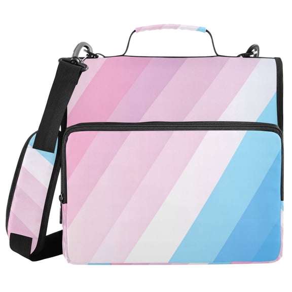 FORMRS Zipper Binder with Shoulder Strap 2-inch Ring 500 Sheet Capacity File Bag, Pink Gradient