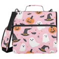 thumbnail image 1 of FORMRS Zipper Binder with Shoulder Strap 2-inch Ring 500 Sheet Capacity File Bag, Pink Halloween Ghosts, 1 of 5