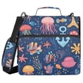 thumbnail image 1 of FORMRS Zipper Binder with Shoulder Strap 2-inch Ring 500 Sheet Capacity File Bag, Pink Jellyfish, 1 of 5