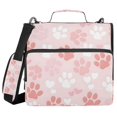 thumbnail image 1 of FORMRS Zipper Binder with Shoulder Strap 1.5-inch Ring 500 Sheet Capacity File Bag, Pink Paw Pattern, 1 of 5