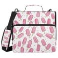 thumbnail image 1 of FORMRS Zipper Binder with Shoulder Strap 2-inch Ring 500 Sheet Capacity File Bag, Pink Popsicle Pattern, 1 of 5