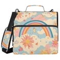 thumbnail image 1 of FORMRS Zipper Binder with Shoulder Strap 2-inch Ring 500 Sheet Capacity File Bag, Pink Retro Sun, 1 of 5