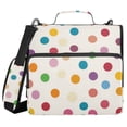 thumbnail image 1 of FORMRS Zipper Binder with Shoulder Strap 2-inch Ring 500 Sheet Capacity File Bag, Polka Dot, 1 of 5