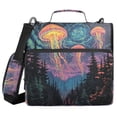 thumbnail image 1 of FORMRS Zipper Binder with Shoulder Strap 2-inch Ring 500 Sheet Capacity File Bag, Psychedelic Jellyfish, 1 of 5