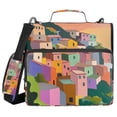 thumbnail image 1 of FORMRS Zipper Binder with Shoulder Strap 2-inch Ring 500 Sheet Capacity File Bag, Purple Cityscape Painting, 1 of 5
