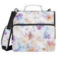 thumbnail image 1 of FORMRS Zipper Binder with Shoulder Strap 2-inch Ring 500 Sheet Capacity File Bag, Purple Flower Pattern, 1 of 5