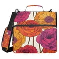 thumbnail image 1 of FORMRS Zipper Binder with Shoulder Strap 2-inch Ring 500 Sheet Capacity File Bag, Purple Hand Drawn Floral, 1 of 5