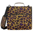 thumbnail image 1 of FORMRS Zipper Binder with Shoulder Strap 2-inch Ring 500 Sheet Capacity File Bag, Purple Leopard Print, 1 of 5