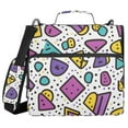 thumbnail image 1 of FORMRS Zipper Binder with Shoulder Strap 1.5-inch Ring 500 Sheet Capacity File Bag, Purple Retro Pattern, 1 of 5