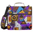 thumbnail image 1 of FORMRS Zipper Binder with Shoulder Strap 2-inch Ring 500 Sheet Capacity File Bag, Purple Simple Triangles, 1 of 5