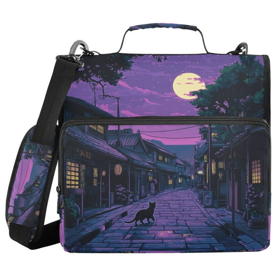 FORMRS Zipper Binder with Shoulder Strap 1.5-inch Ring 500 Sheet Capacity File Bag, Purple Street