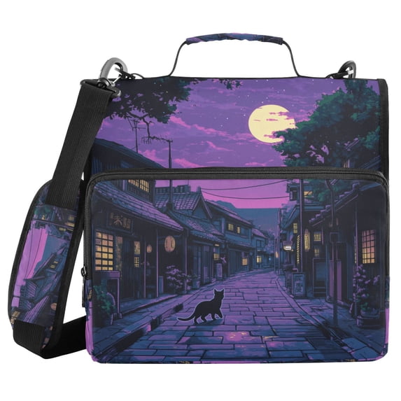 FORMRS Zipper Binder with Shoulder Strap 2-inch Ring 500 Sheet Capacity File Bag, Purple Street