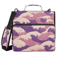 thumbnail image 1 of FORMRS Zipper Binder with Shoulder Strap 2-inch Ring 500 Sheet Capacity File Bag, Purple Wave Pattern, 1 of 5