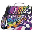 thumbnail image 1 of FORMRS Zipper Binder with Shoulder Strap 2-inch Ring 500 Sheet Capacity File Bag, Purple Wavy Plaid, 1 of 5