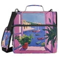 thumbnail image 1 of FORMRS Zipper Binder with Shoulder Strap 2-inch Ring 500 Sheet Capacity File Bag, Purple Window Scene, 1 of 5