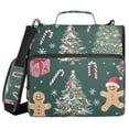 thumbnail image 1 of FORMRS Zipper Binder with Shoulder Strap 2-inch Ring 500 Sheet Capacity File Bag, Red Christmas Gingerbread, 1 of 5