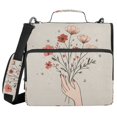 thumbnail image 1 of FORMRS Zipper Binder with Shoulder Strap 2-inch Ring 500 Sheet Capacity File Bag, Red Flower, 1 of 5