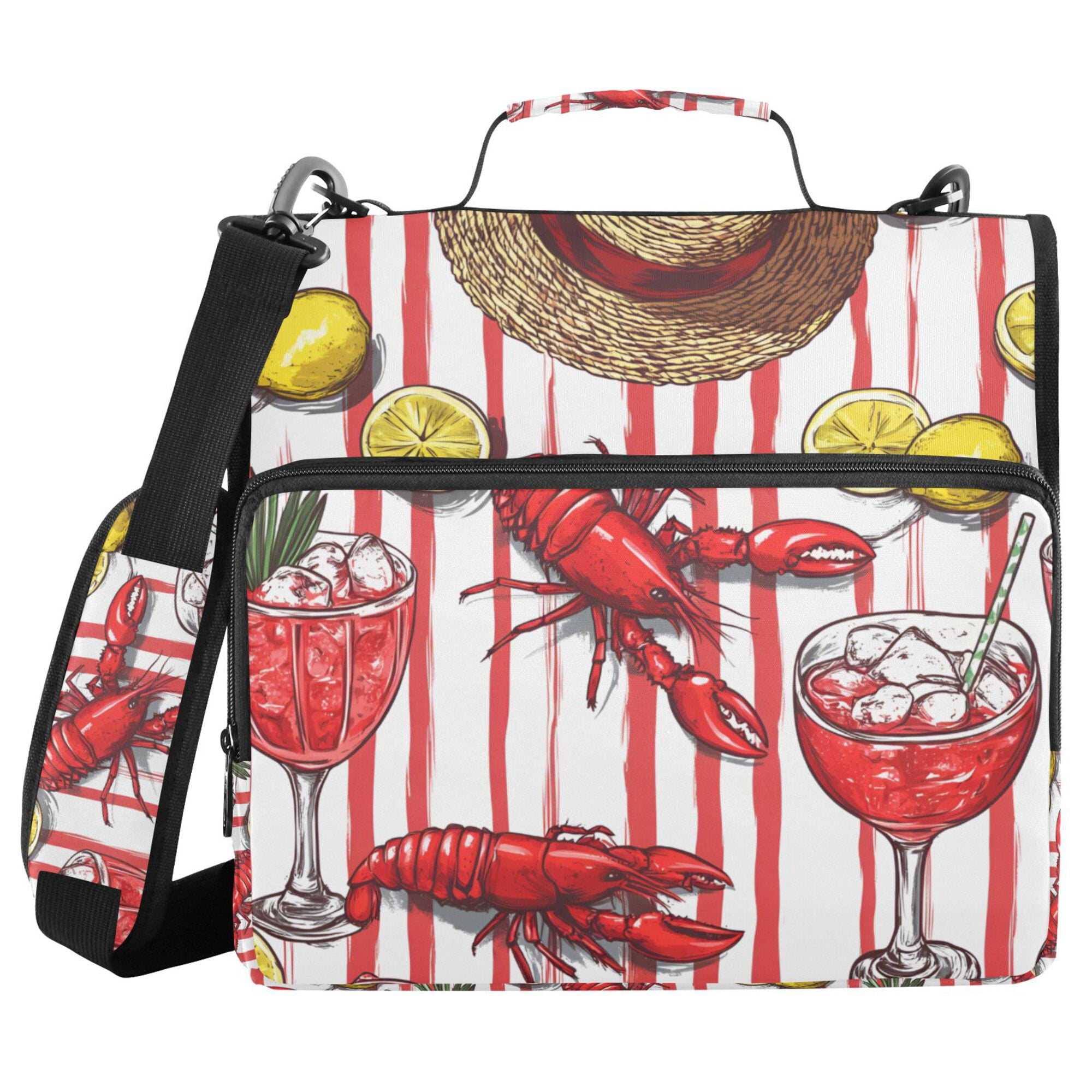 FORMRS Zipper Binder with Shoulder Strap 2-inch Ring 500 Sheet Capacity File Bag, Red Lobster