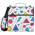thumbnail image 1 of FORMRS Zipper Binder with Shoulder Strap 2-inch Ring 500 Sheet Capacity File Bag, Red Retro Pattern, 1 of 5