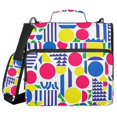 thumbnail image 1 of FORMRS Zipper Binder with Shoulder Strap 2-inch Ring 500 Sheet Capacity File Bag, Red Retro Shapes, 1 of 5
