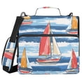 thumbnail image 1 of FORMRS Zipper Binder with Shoulder Strap 2-inch Ring 500 Sheet Capacity File Bag, Red Sailboats, 1 of 5