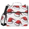 thumbnail image 1 of FORMRS Zipper Binder with Shoulder Strap 2-inch Ring 500 Sheet Capacity File Bag, Red Santa Hats Pattern, 1 of 5