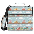 thumbnail image 1 of FORMRS Zipper Binder with Shoulder Strap 2-inch Ring 500 Sheet Capacity File Bag, Red Trains Pattern, 1 of 5