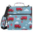 thumbnail image 1 of FORMRS Zipper Binder with Shoulder Strap 1.5-inch Ring 500 Sheet Capacity File Bag, Red Truck Pattern, 1 of 5