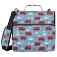 thumbnail image 1 of FORMRS Zipper Binder with Shoulder Strap 2-inch Ring 500 Sheet Capacity File Bag, Red Truck Pattern, 1 of 5
