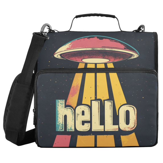 FORMRS Zipper Binder with Shoulder Strap 2-inch Ring 500 Sheet Capacity File Bag, Red UFO