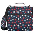 thumbnail image 1 of FORMRS Zipper Binder with Shoulder Strap 2-inch Ring 500 Sheet Capacity File Bag, Red White Stars, 1 of 5