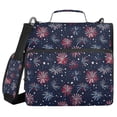 thumbnail image 1 of FORMRS Zipper Binder with Shoulder Strap 2-inch Ring 500 Sheet Capacity File Bag, Red and Blue Fireworks Pattern, 1 of 5