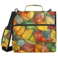 thumbnail image 1 of FORMRS Zipper Binder with Shoulder Strap 2-inch Ring 500 Sheet Capacity File Bag, Retro Autumn Leaves, 1 of 5