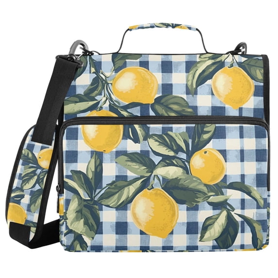 FORMRS Zipper Binder with Shoulder Strap 2-inch Ring 500 Sheet Capacity File Bag, Retro Beige Lemon