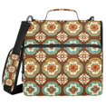 thumbnail image 1 of FORMRS Zipper Binder with Shoulder Strap 2-inch Ring 500 Sheet Capacity File Bag, Retro Blossom Flower, 1 of 5