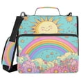 thumbnail image 1 of FORMRS Zipper Binder with Shoulder Strap 2-inch Ring 500 Sheet Capacity File Bag, Retro Blue Rainbow, 1 of 5