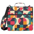 thumbnail image 1 of FORMRS Zipper Binder with Shoulder Strap 2-inch Ring 500 Sheet Capacity File Bag, Retro Geometric, 1 of 5