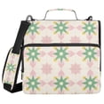 thumbnail image 1 of FORMRS Zipper Binder with Shoulder Strap 2-inch Ring 500 Sheet Capacity File Bag, Retro Green Stars, 1 of 5